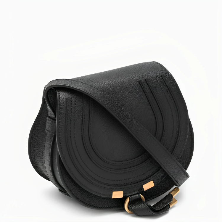 Chloé Black Leather Small Marcie Crossbody Bag: Unleashing Irresistible Charm for the Modern Icon