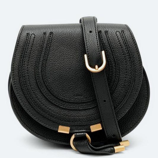 Chloé Black Leather Small Marcie Crossbody Bag: Unleashing Irresistible Charm for the Modern Icon