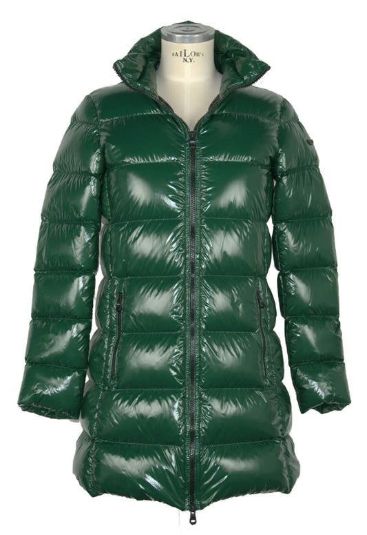 Embrace Winter Elegance with RefrigiWear Green Polyamide Jackets & Coat