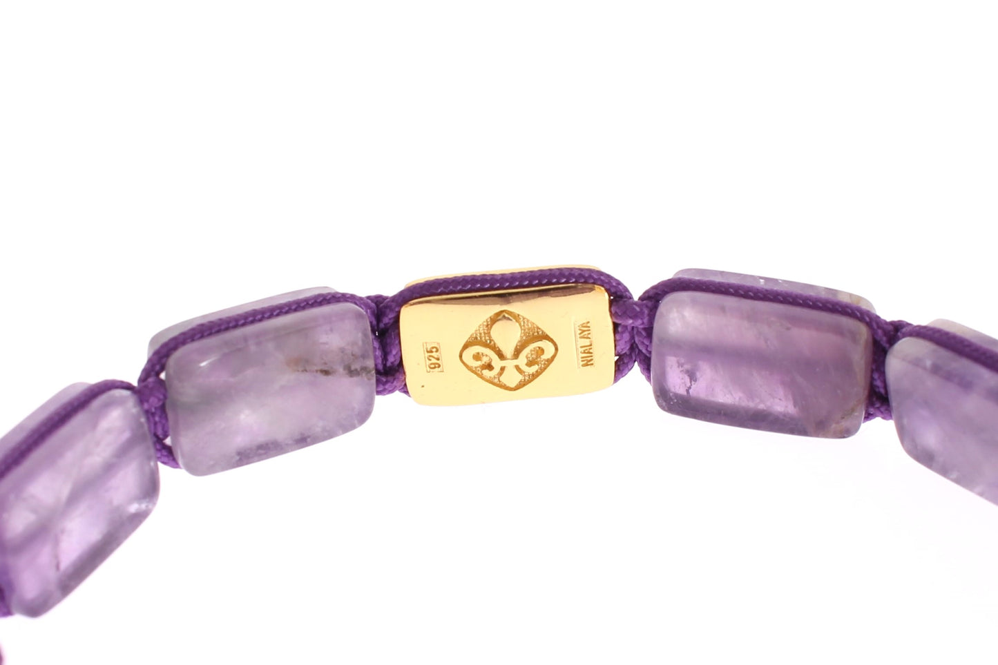 Nialaya Dazzling Diamond Gold-Plated Amethyst Bracelet