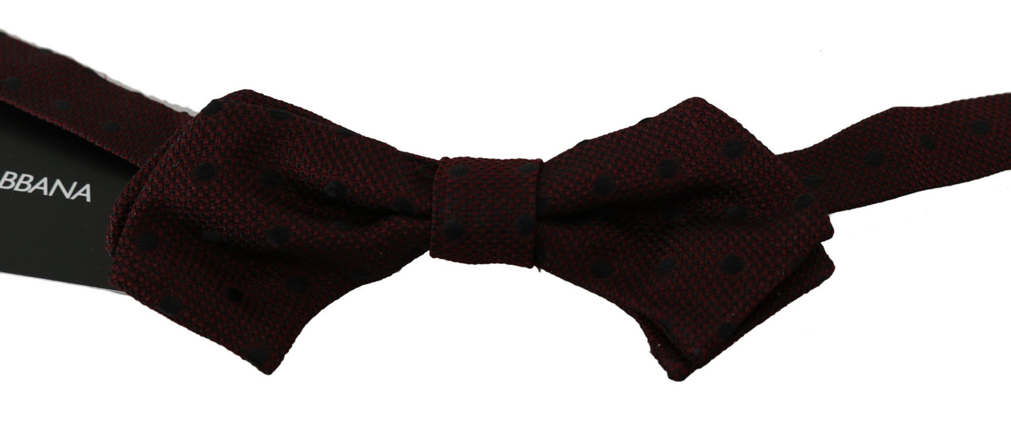 Dolce & Gabbana Elegant Purple Dotted Silk Bow Tie