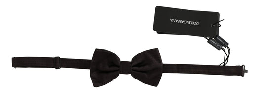 Dolce & Gabbana Elegant Silk Bow Tie with Brown Pattern