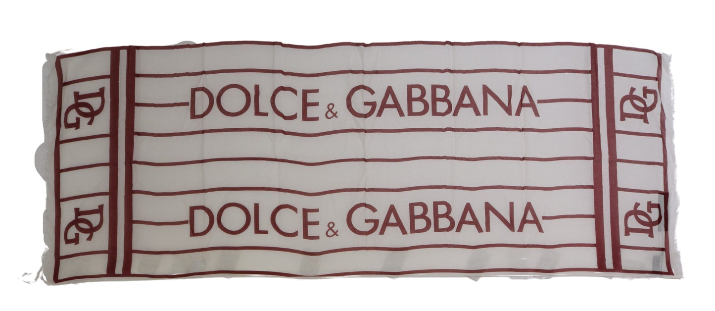 Dolce & Gabbana Elegant White Cashmere Blend Men's Scarf