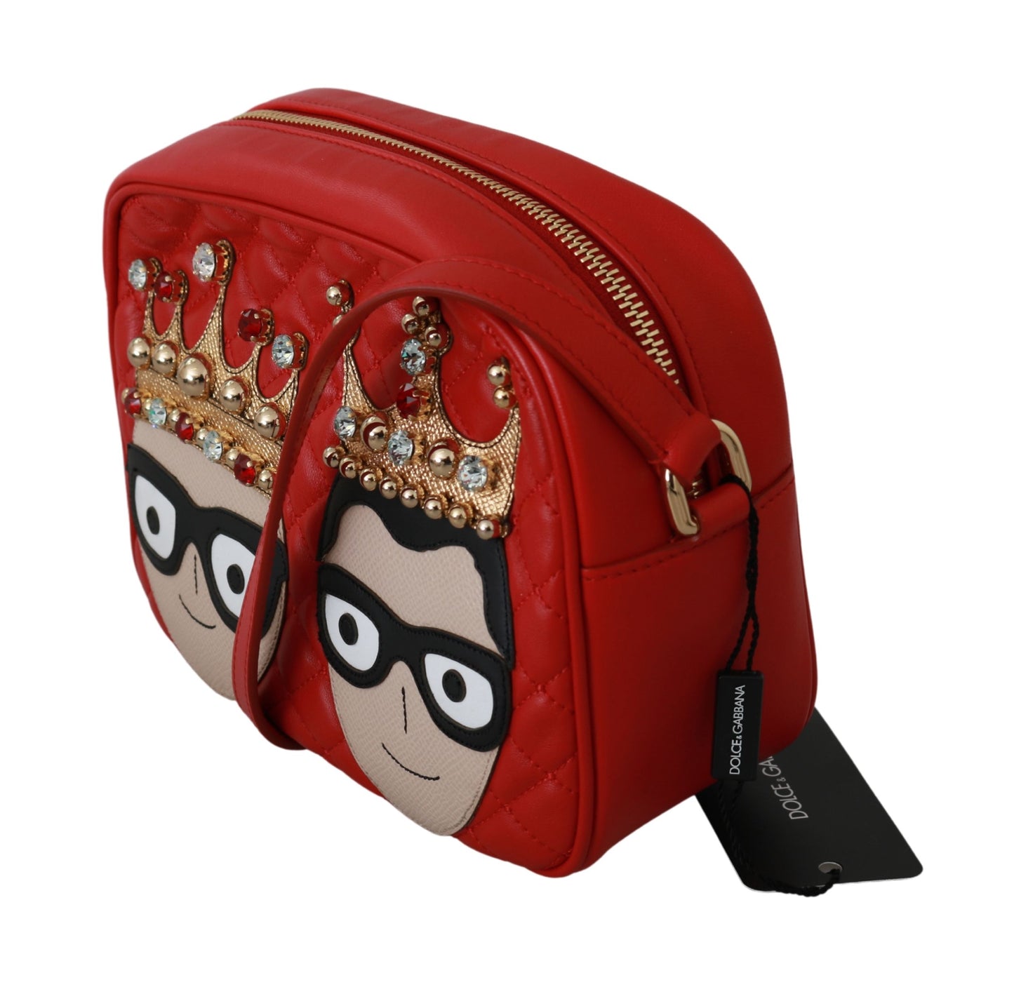 Dolce & Gabbana Elegant Red Leather Crossbody Glam Bag