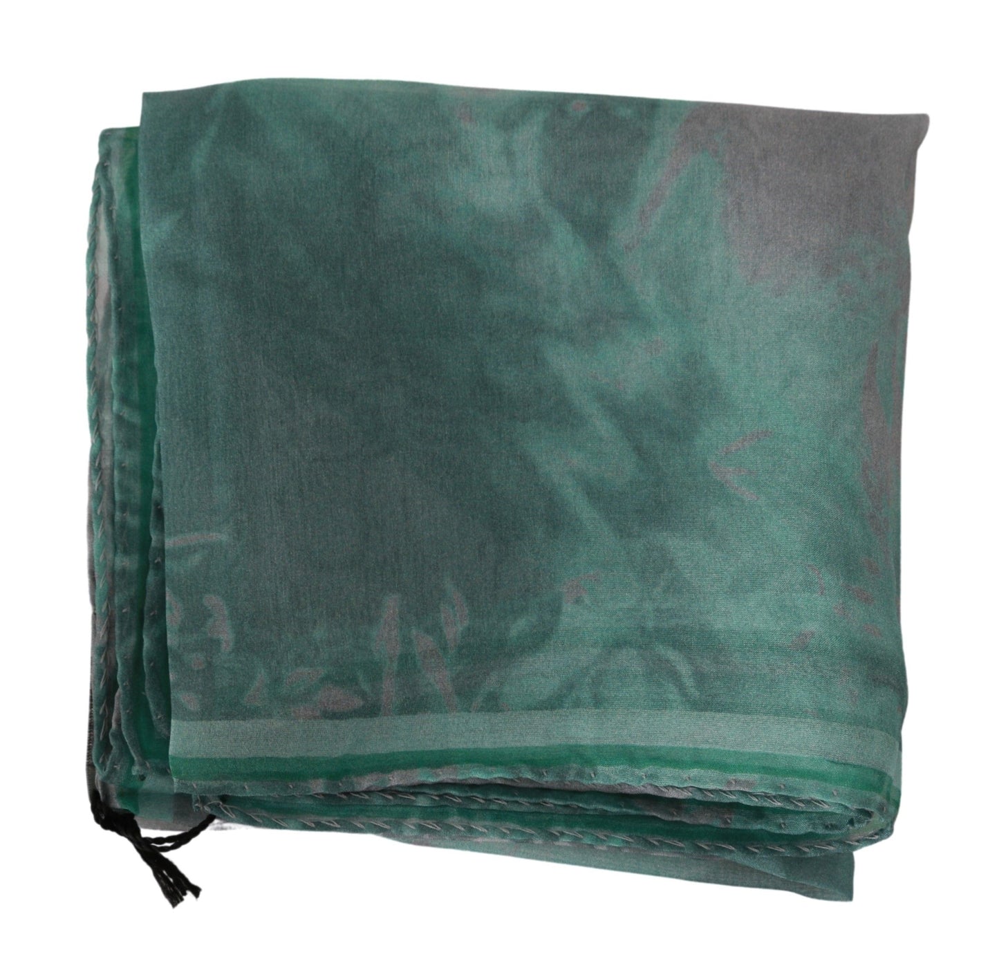 Costume National Elegant Silk Green Printed Scarf