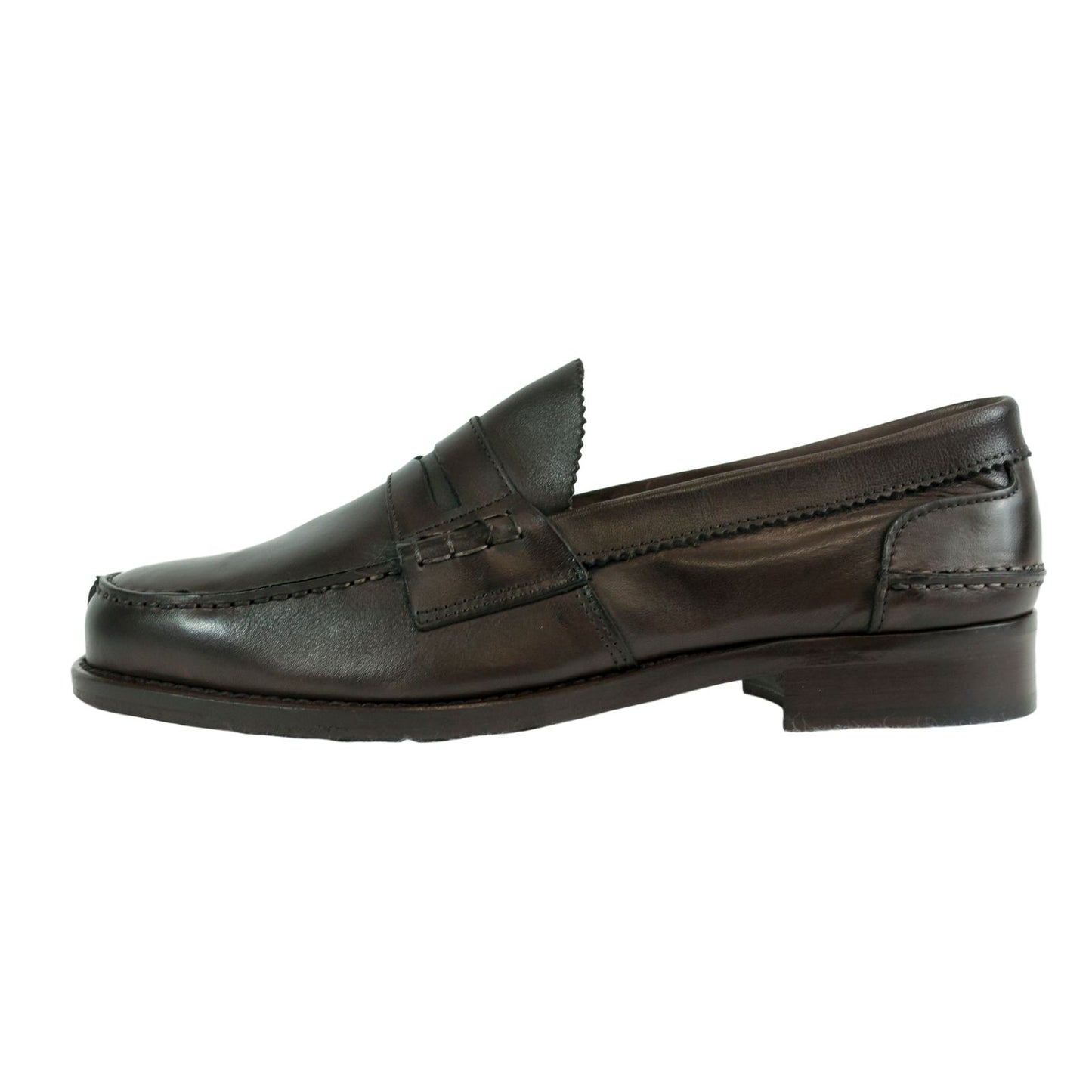 Saxone of Scotland Elegant Dark Brown Leather Loafers for Men