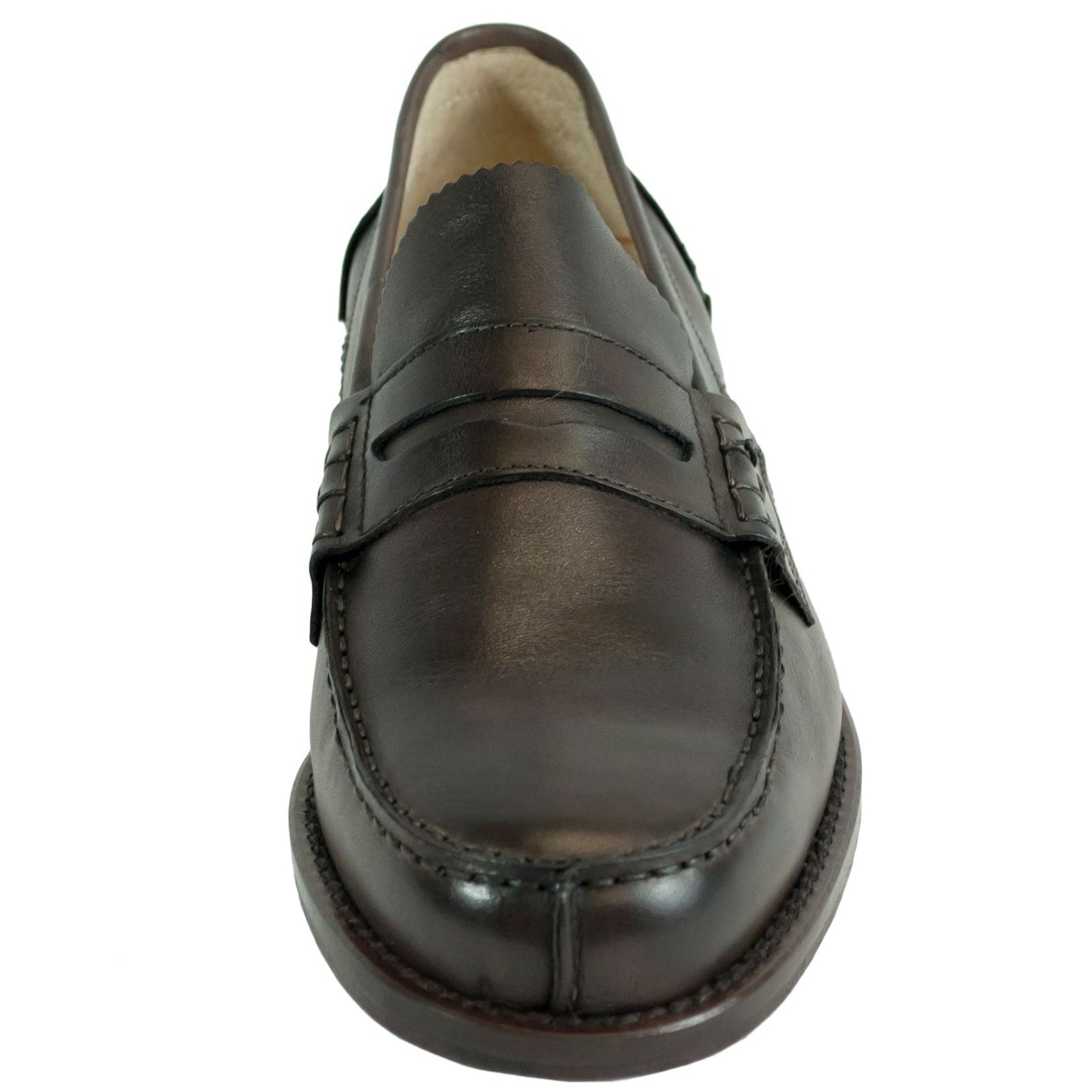 Saxone of Scotland Elegant Dark Brown Leather Loafers for Men