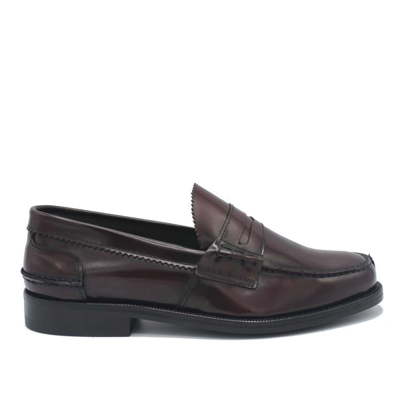 Saxone of Scotland Elegant Bordeaux Calf Leather Loafers