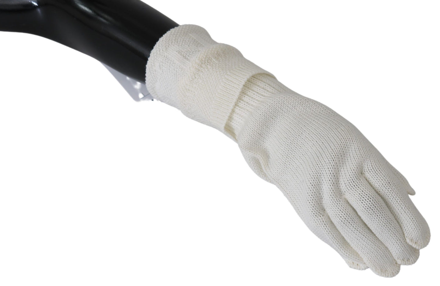 Costume National Elegant White Knitted Gloves