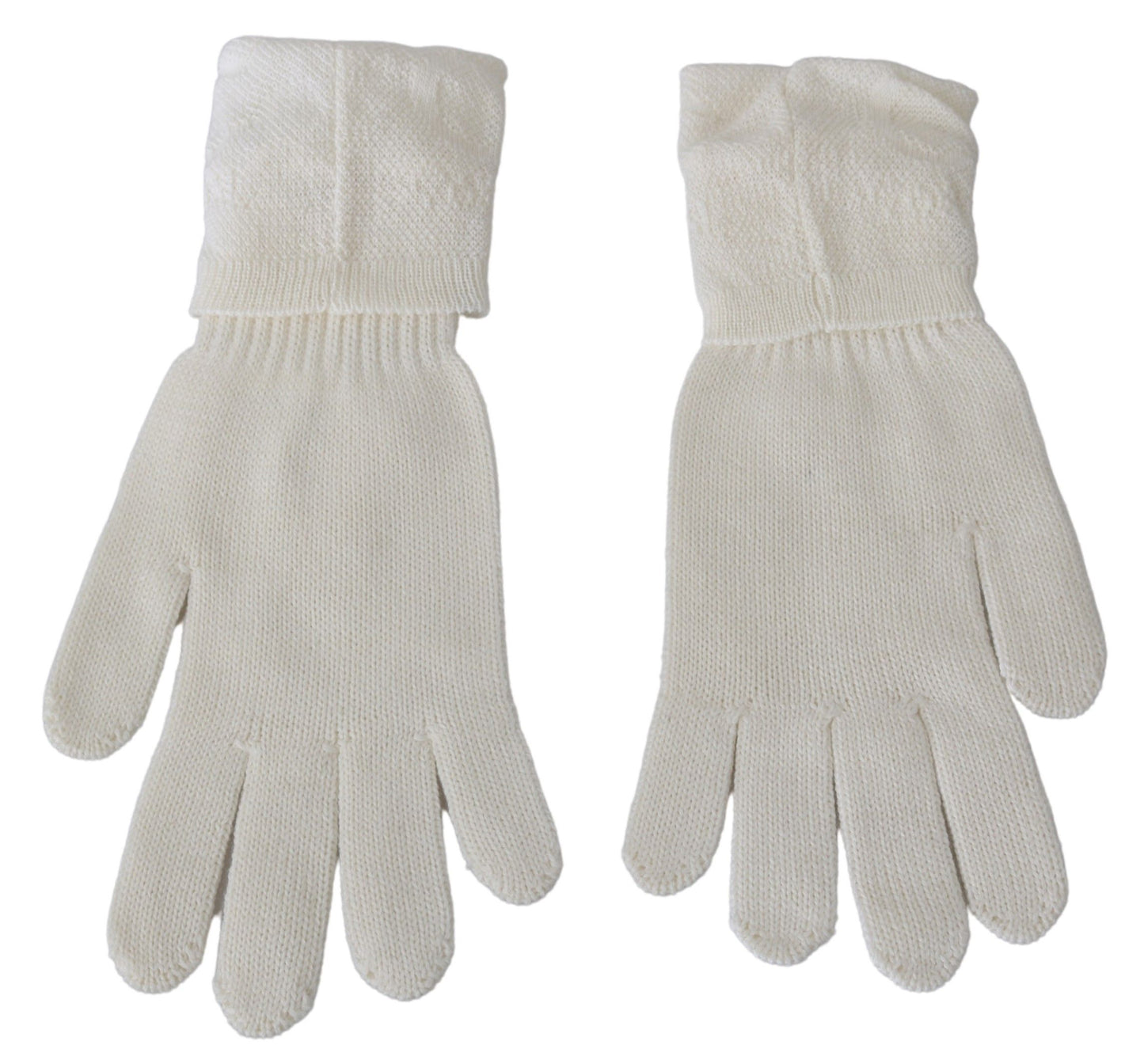 Costume National Elegant White Knitted Gloves