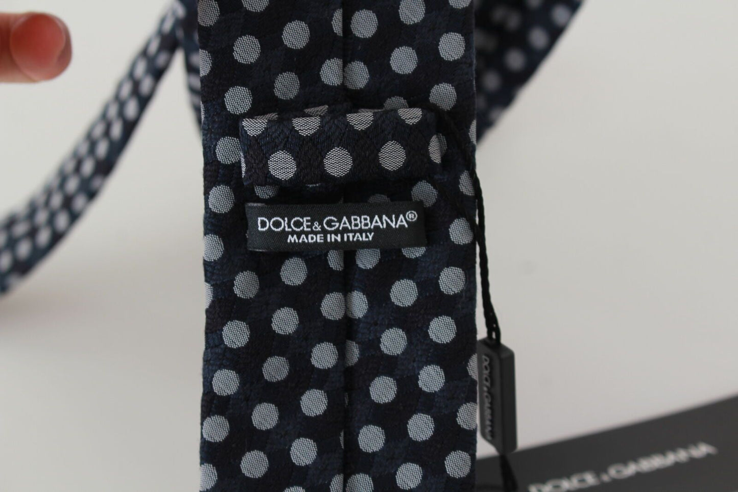 Dolce & Gabbana Elegant Blue Polka Dot Silk Neck Tie