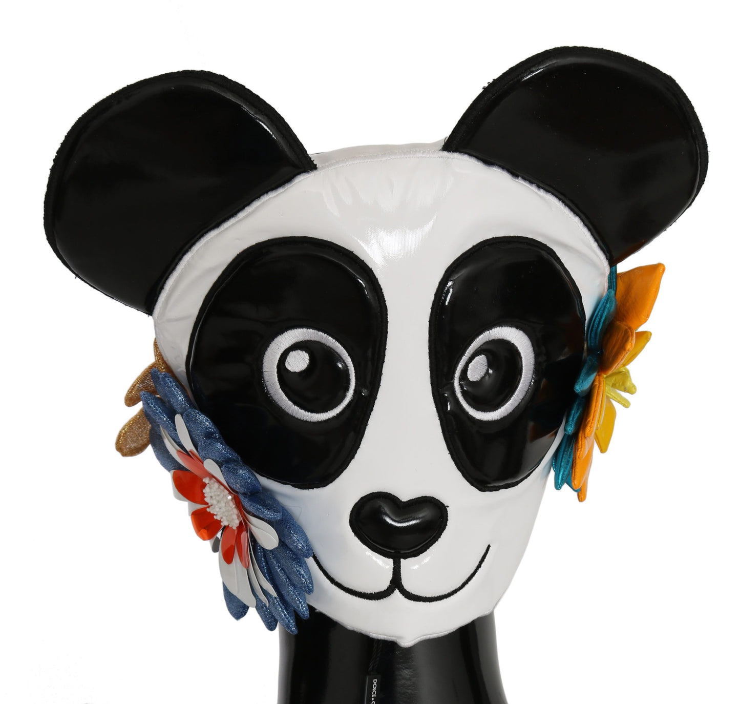 Dolce & Gabbana Chic Multicolor Panda Beanie with Floral Accents