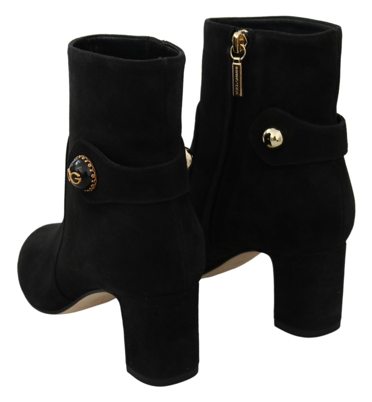 Dolce & Gabbana Elegant Black Suede Mid-Calf Boots