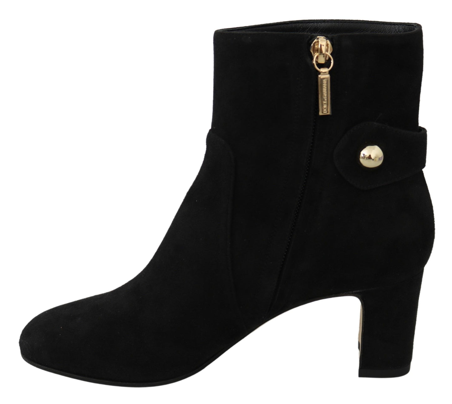 Dolce & Gabbana Elegant Black Suede Mid-Calf Boots