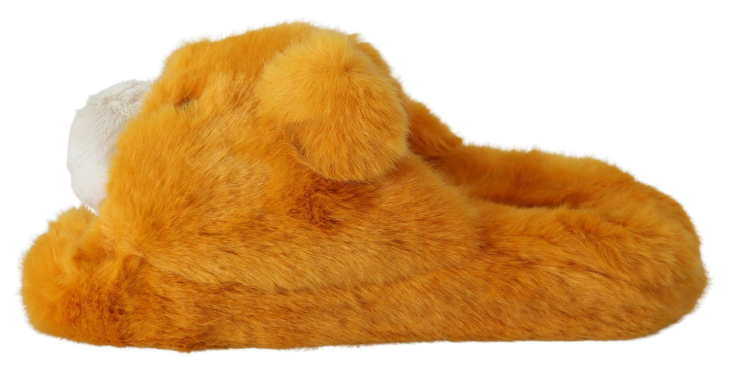 Dolce & Gabbana Sunshine Yellow Lion Slippers