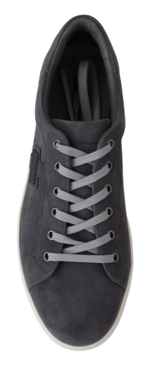 Dolce & Gabbana Elegant Gray Leather Sneakers