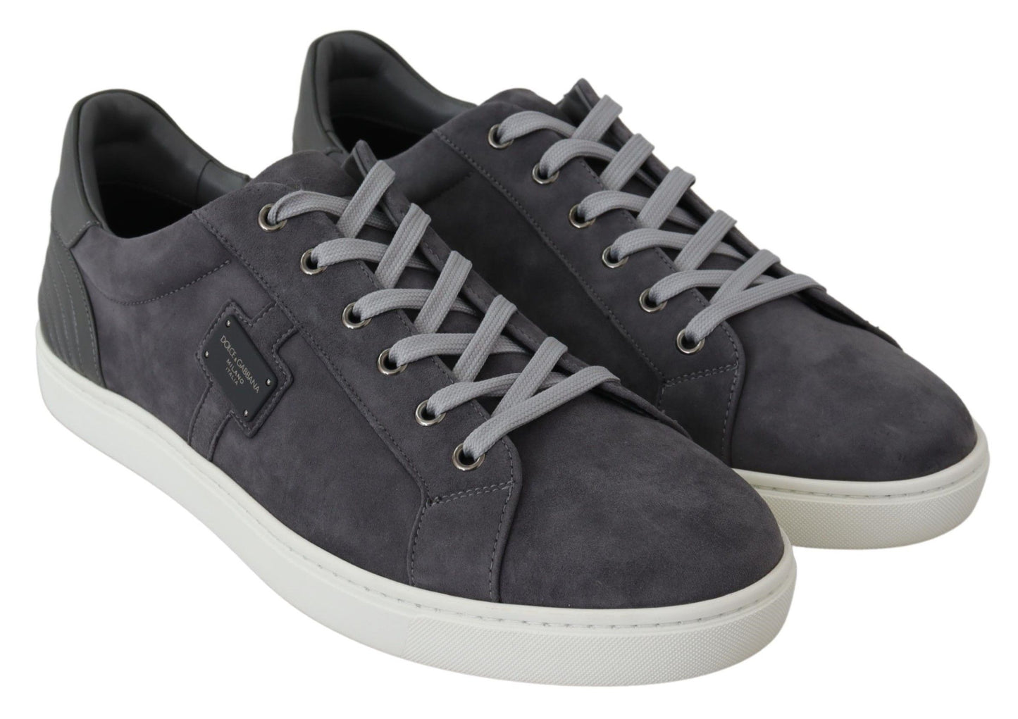 Dolce & Gabbana Elegant Gray Leather Sneakers