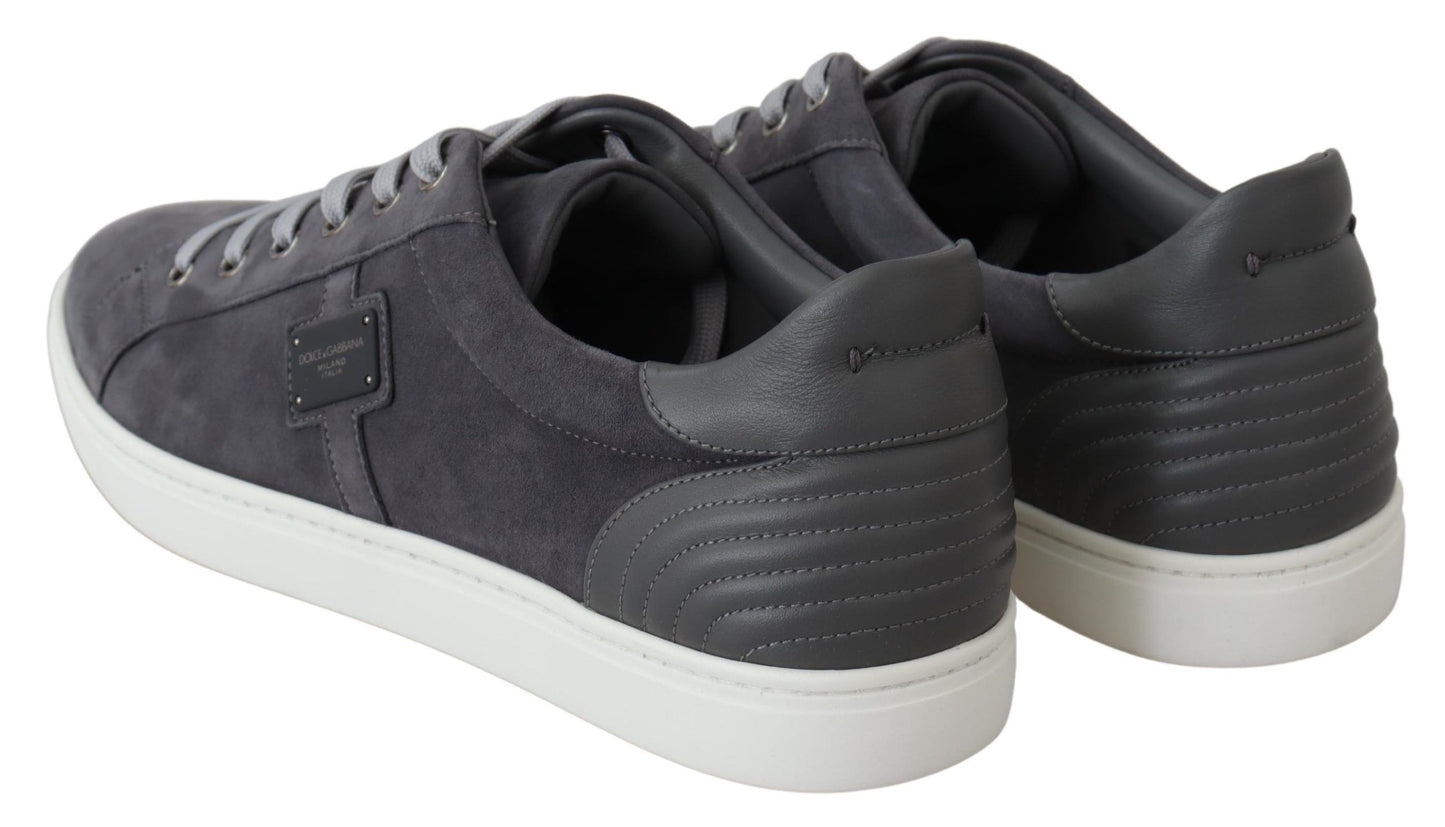 Dolce & Gabbana Elegant Gray Leather Sneakers