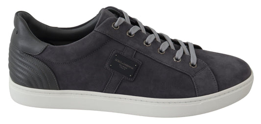 Dolce & Gabbana Elegant Gray Leather Sneakers