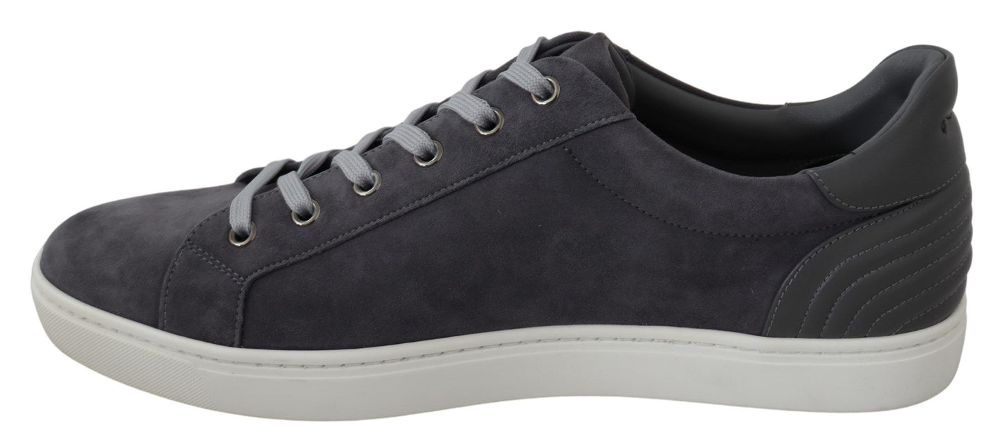 Dolce & Gabbana Elegant Gray Leather Sneakers