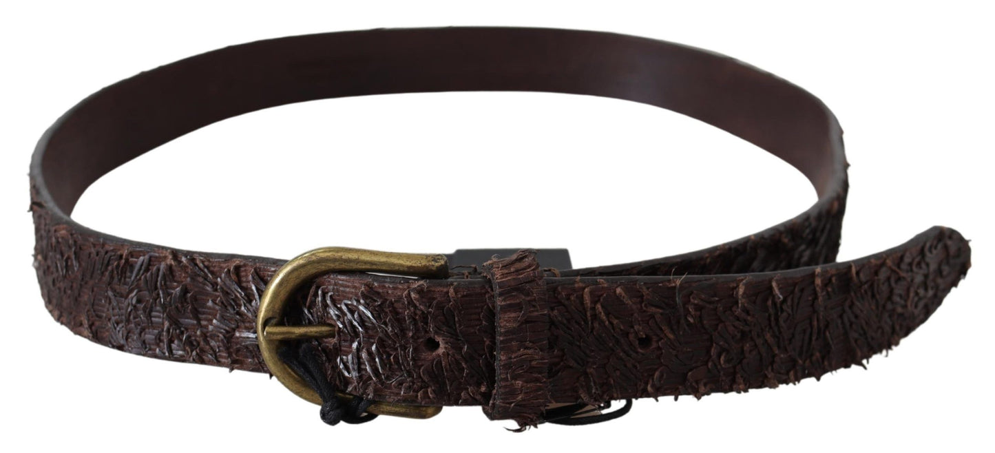 Alpha Massimo Rebecchi Elegant Dark Brown Leather Waist Belt