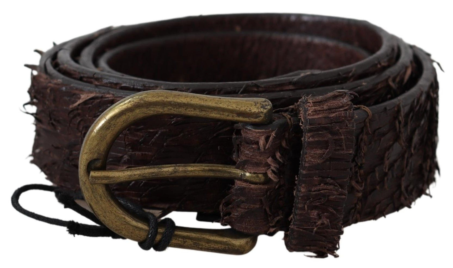 Alpha Massimo Rebecchi Elegant Dark Brown Leather Waist Belt