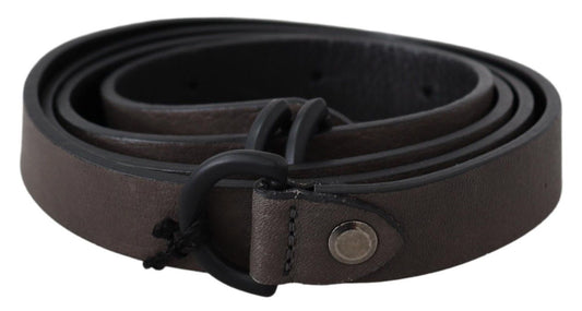 Costume National Elegant Brown Leather Waist Belt with Buckle