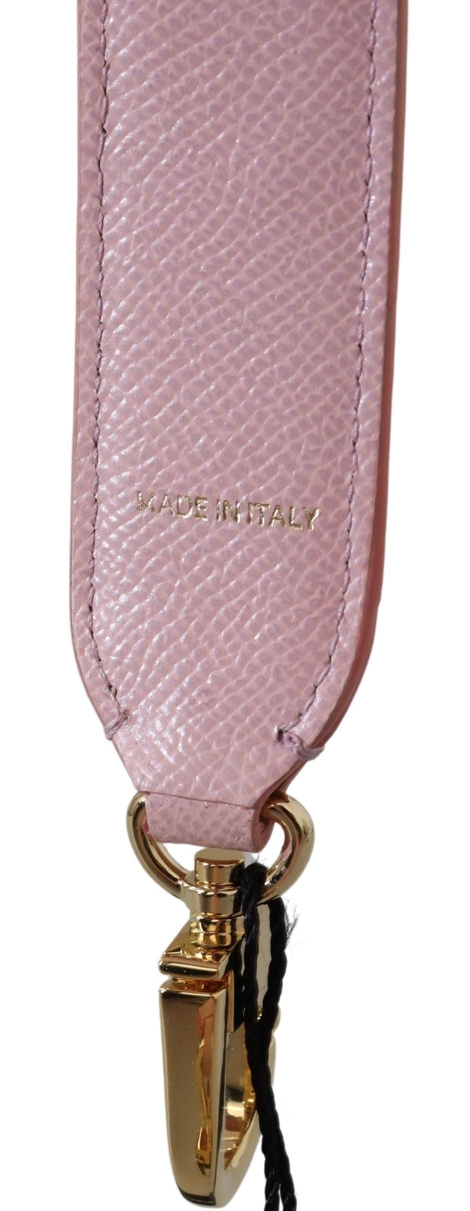 Dolce & Gabbana Pink Crystal Leather Shoulder Strap Accessory