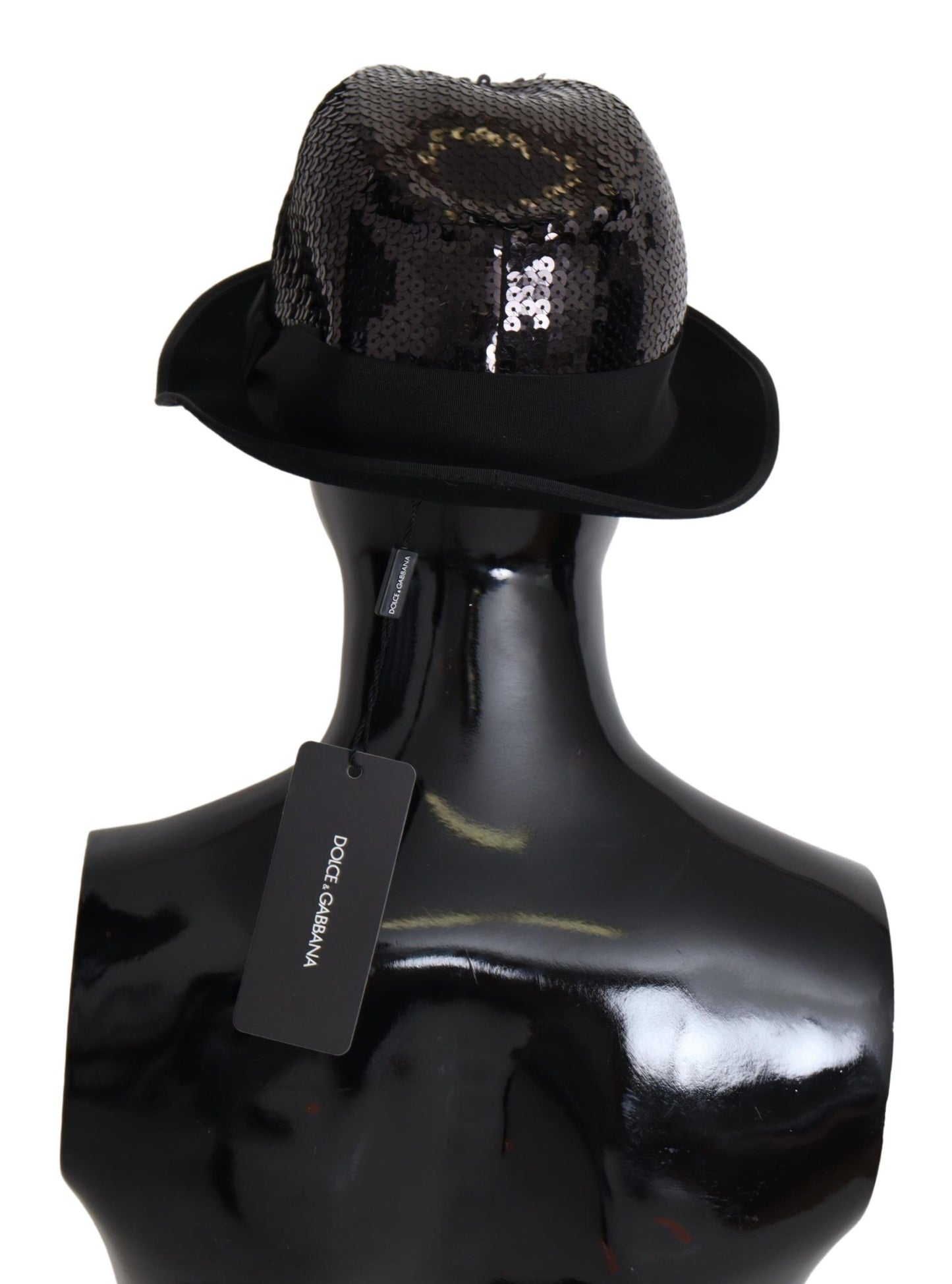 Dolce & Gabbana Elegant Black Sequin Fedora Hat