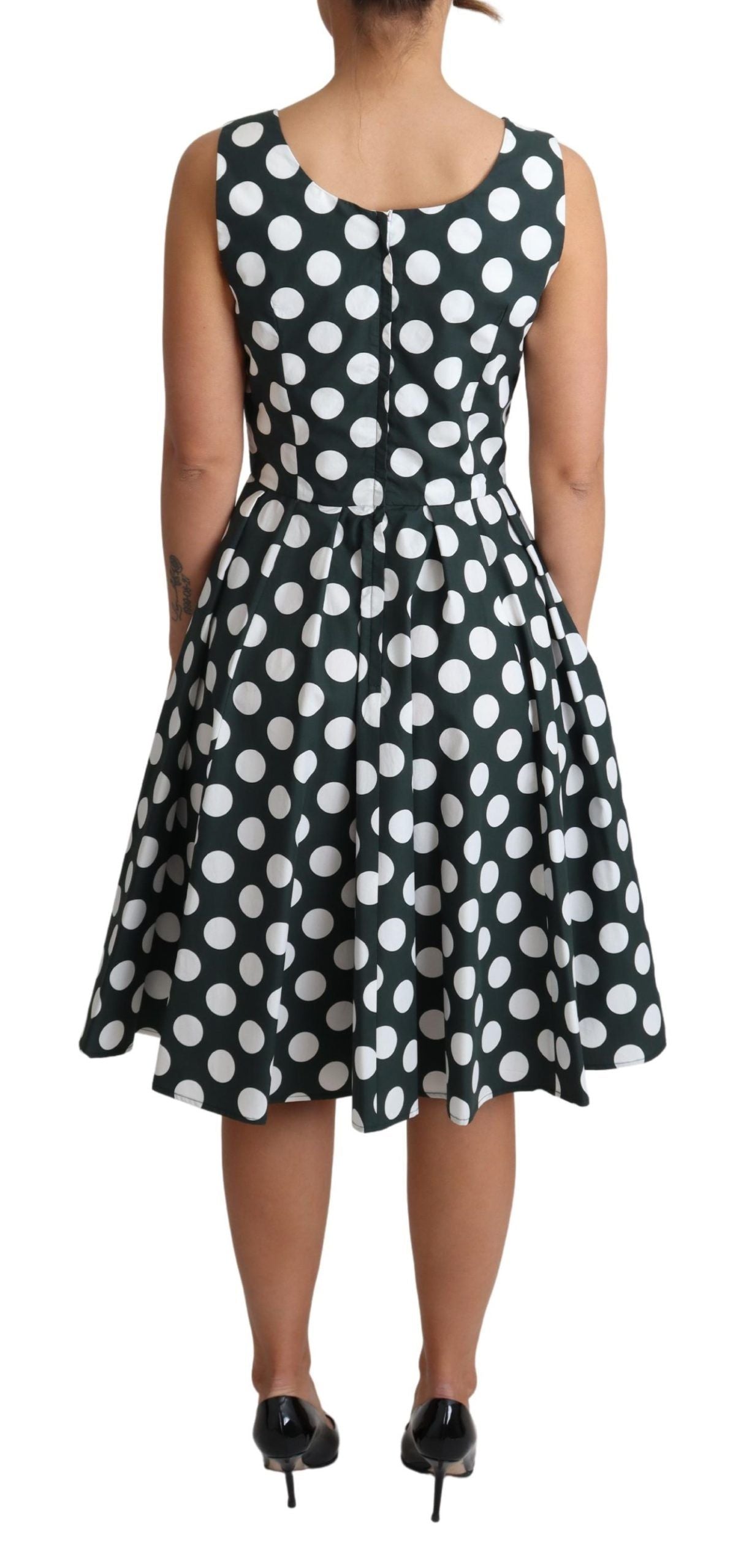 Dolce & Gabbana Chic Polka Dot A-line Sleeveless Dress