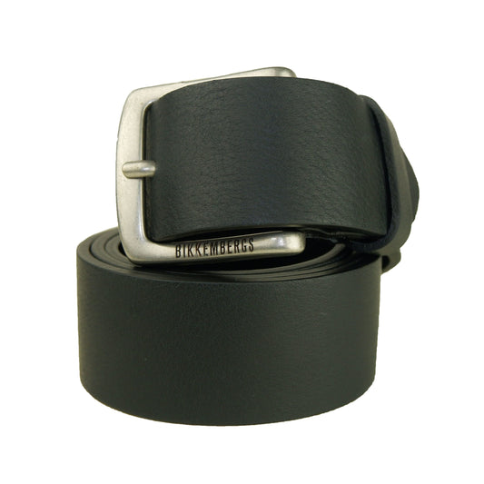 Bikkembergs Black Leather Men Belt