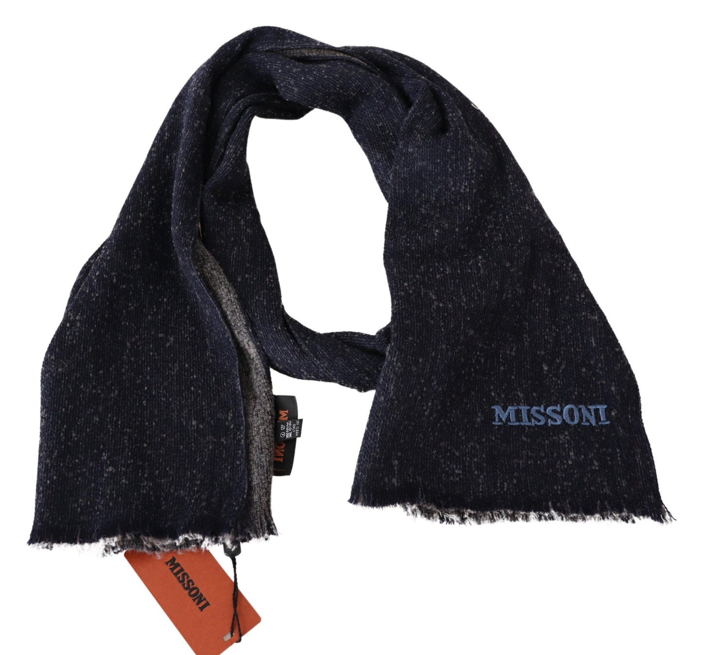 Missoni Elegant Wool Knit Logo Scarf - Unisex Black