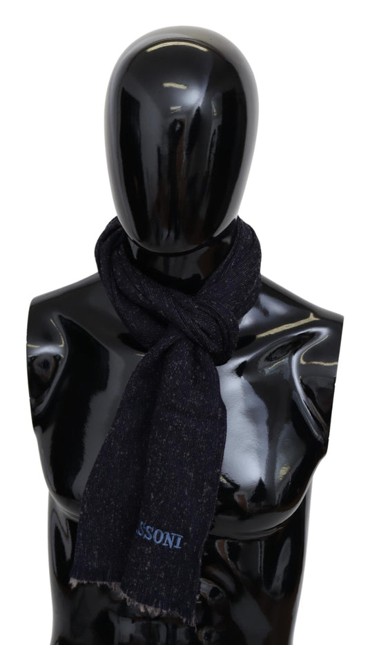 Missoni Elegant Wool Knit Logo Scarf - Unisex Black