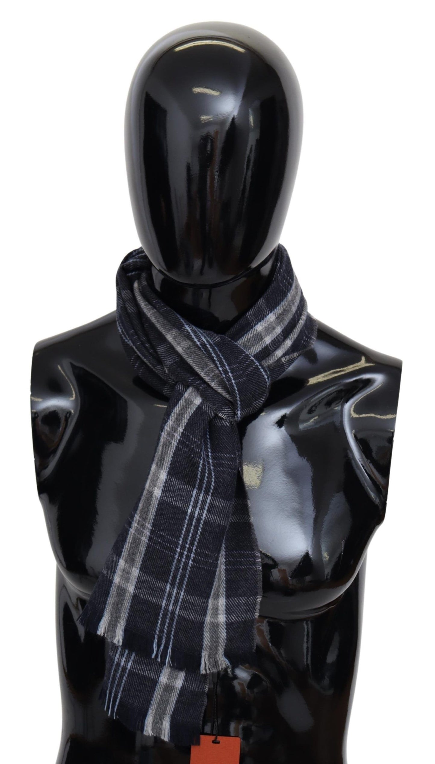 Missoni Plush Cashmere Plaid Scarf with Logo Embroidery