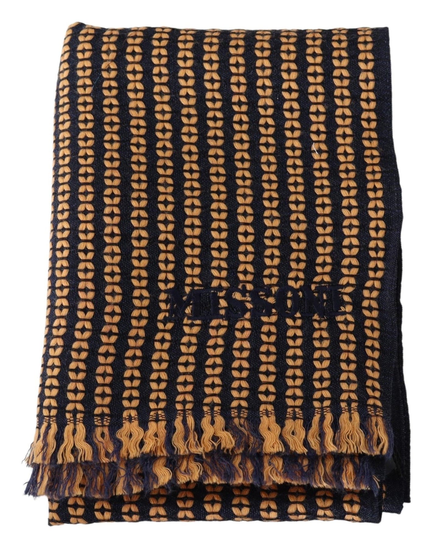 Missoni Elegant Wool Patterned Scarf with Fringes