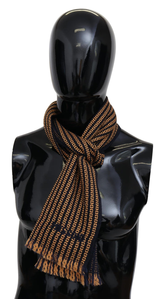 Missoni Elegant Wool Patterned Scarf with Fringes