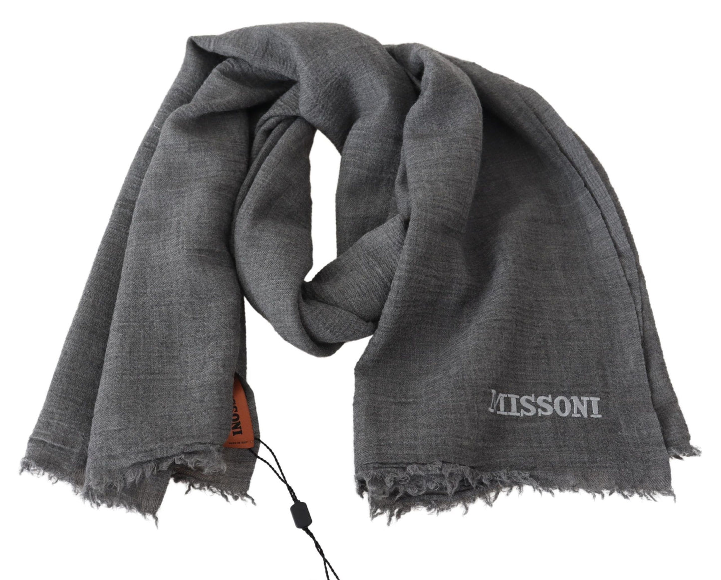 Missoni Authentic Wool Scarf with Logo Embroidery