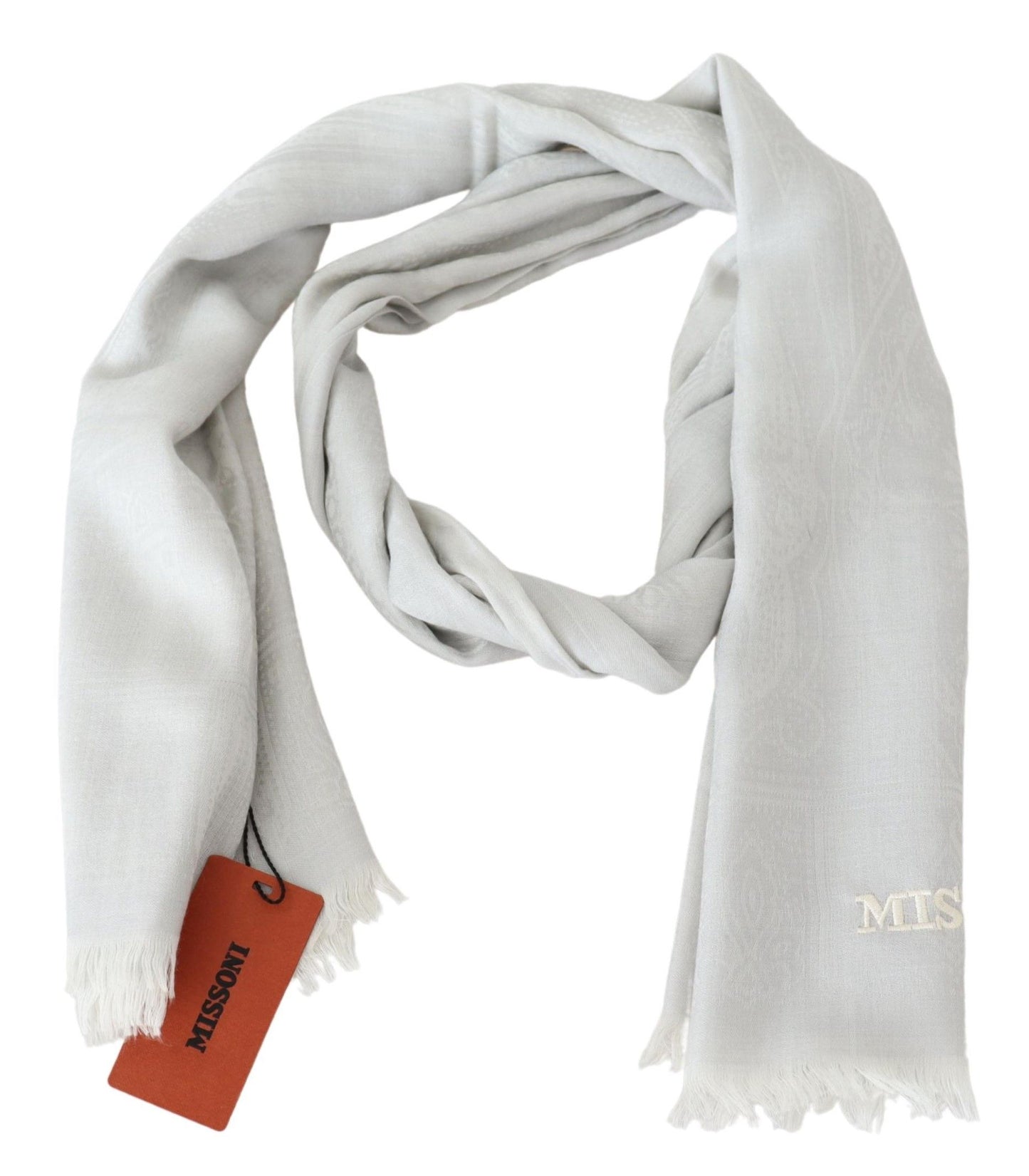 Missoni Elegant White Cashmere Scarf Unisex