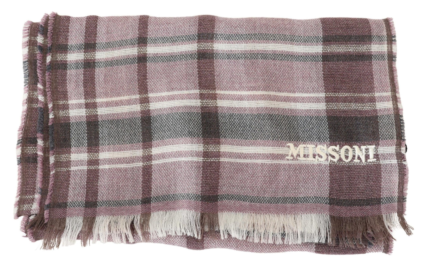 Missoni Elegant Multicolor Wool Scarf with Logo Embroidery