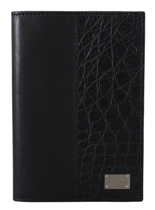 Dolce & Gabbana Sleek Exotic Leather Passport Holder