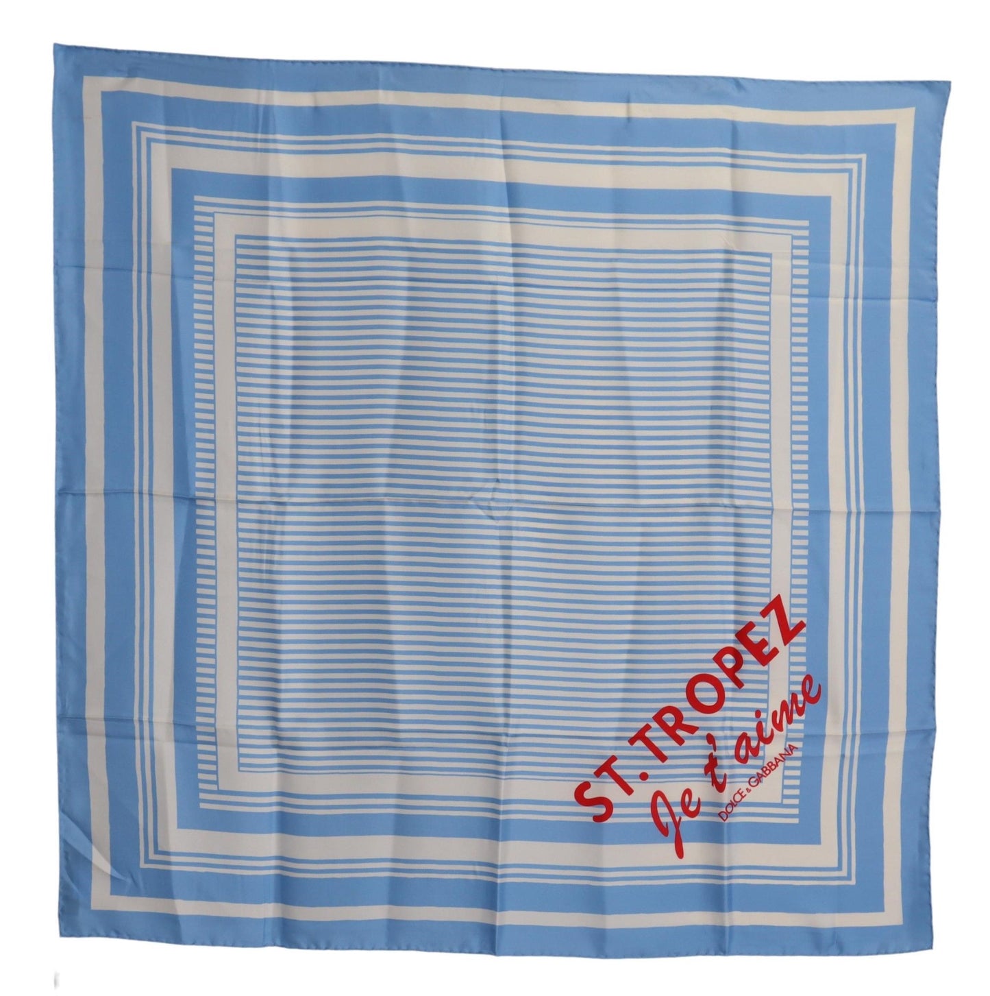 Dolce & Gabbana Elegant Striped Silk Square Scarf with St. Tropez Print