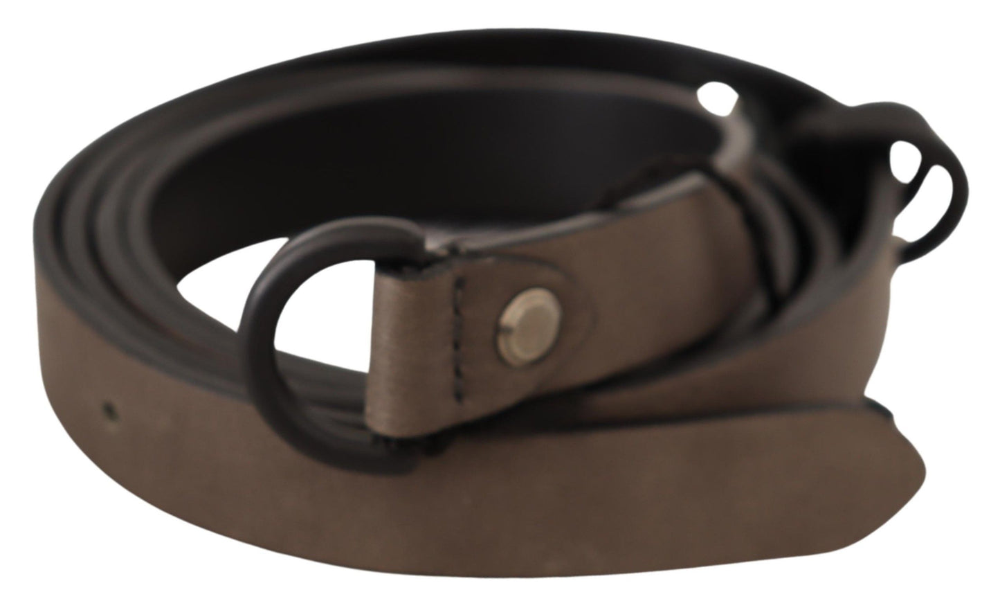 Costume National Exquisite Solid Brown Waist Belt with Metal Buckle