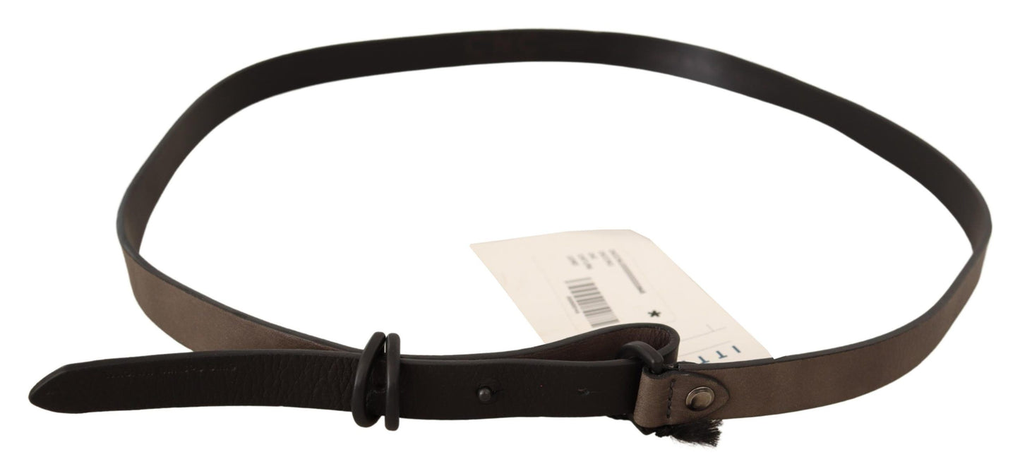 Costume National Exquisite Solid Brown Waist Belt with Metal Buckle