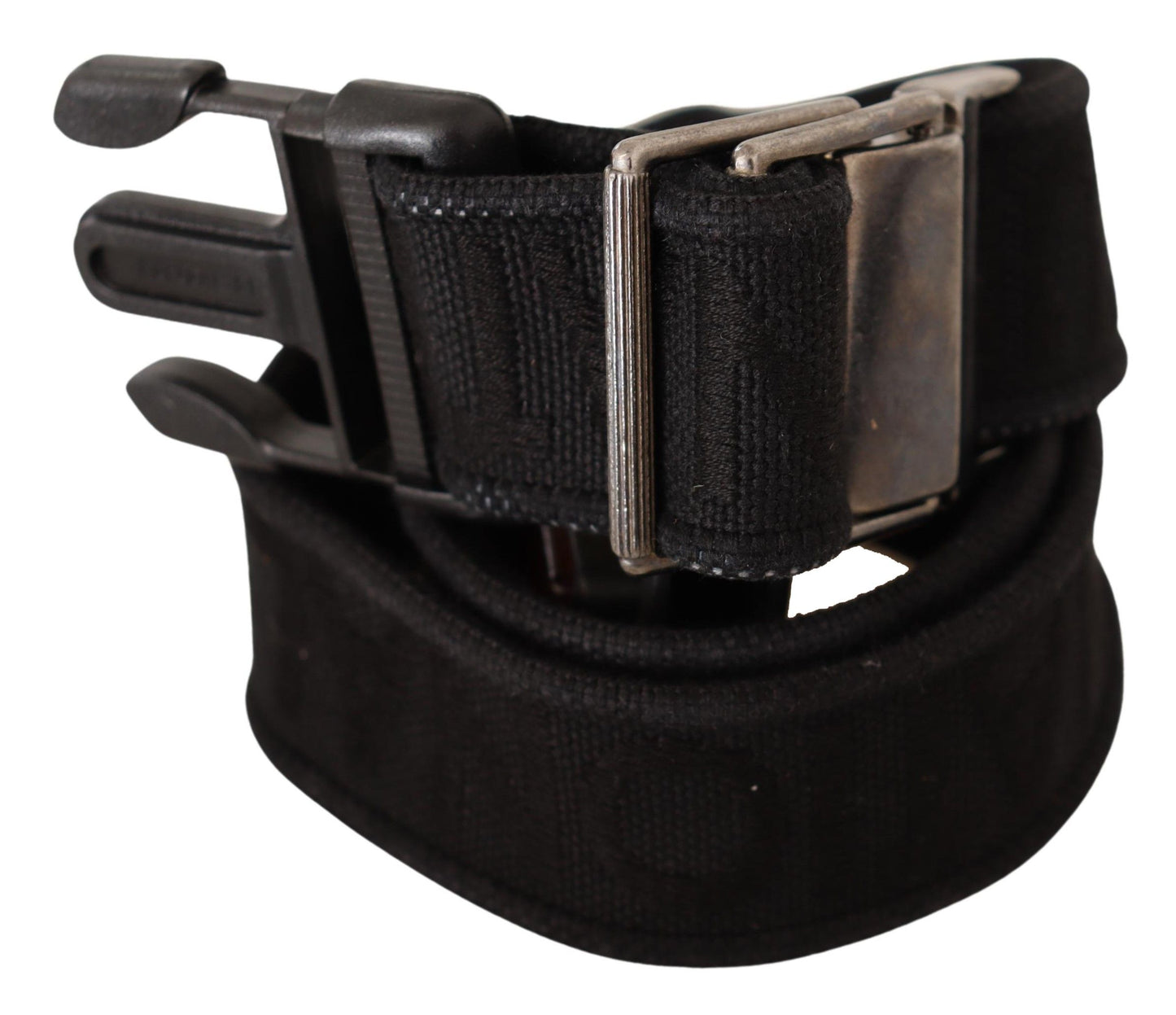 Costume National Elegant Black Canvas Waist Belt