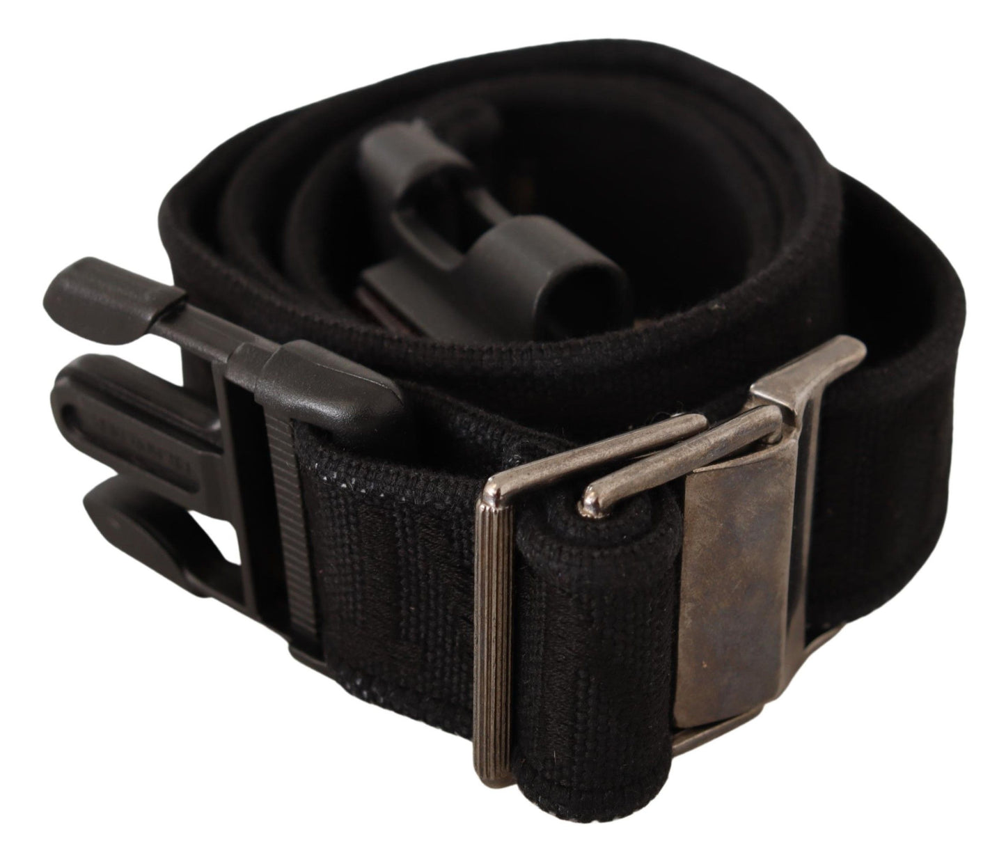 Costume National Elegant Black Canvas Waist Belt