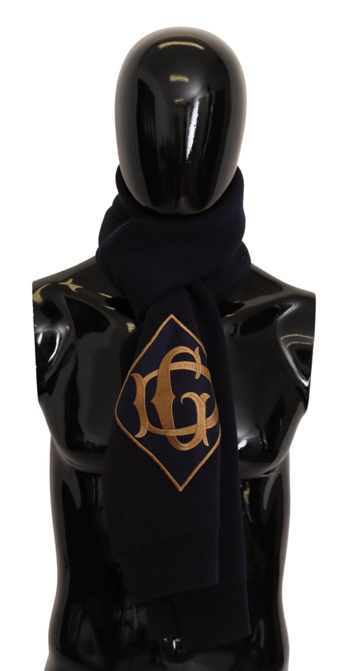 Dolce & Gabbana Elegant Navy Blue Virgin Wool Scarf