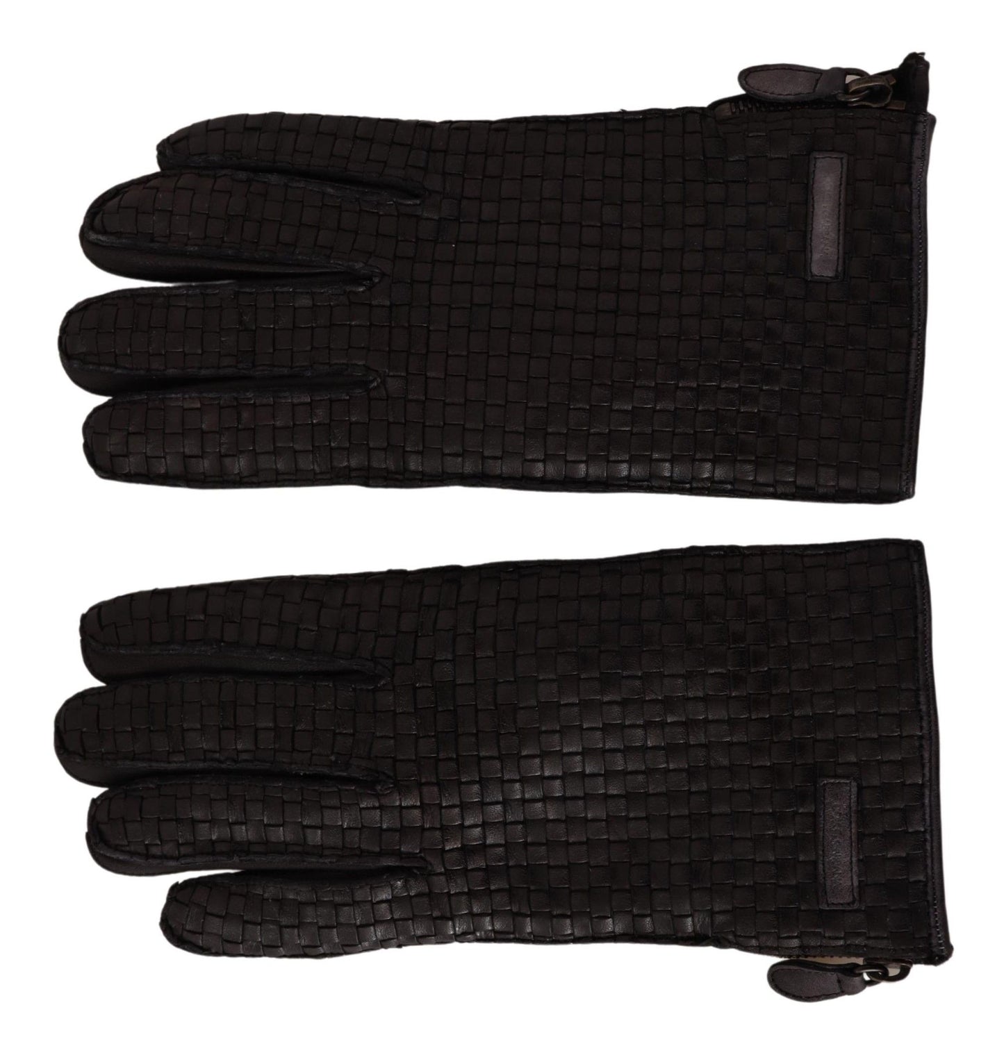 Dolce & Gabbana Sleek Black Leather Cashmere-Lined Gloves