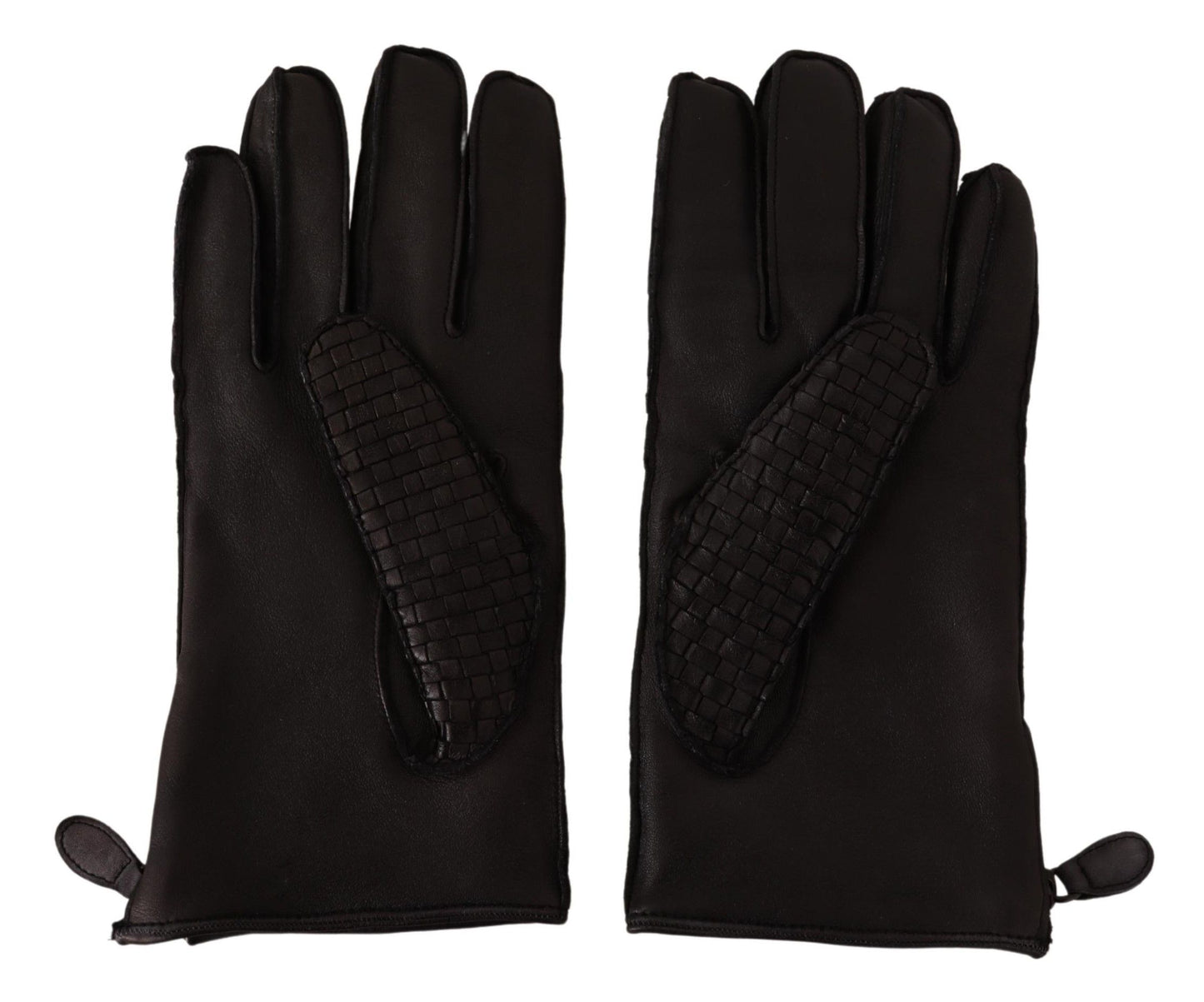 Dolce & Gabbana Sleek Black Leather Cashmere-Lined Gloves