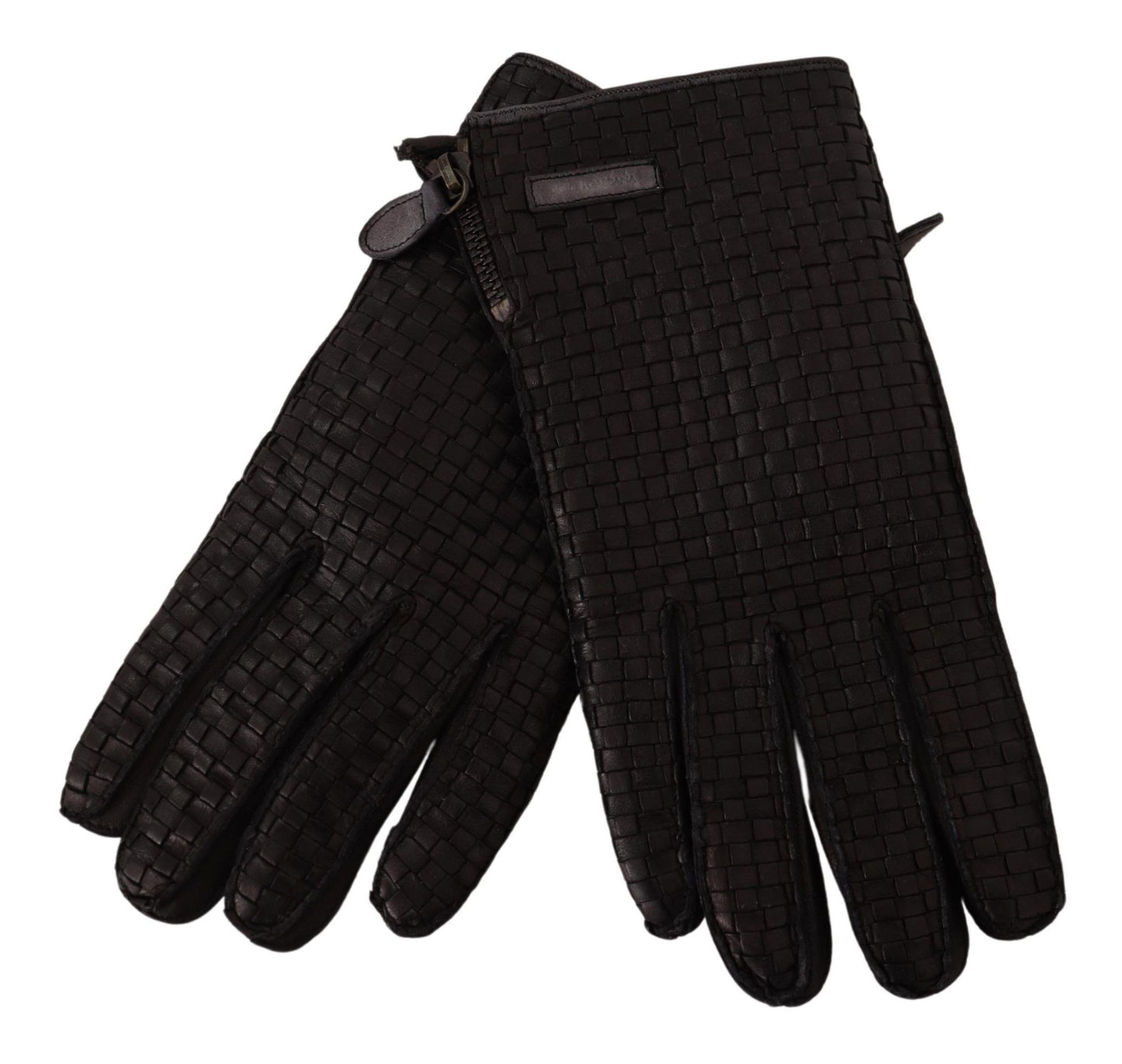 Dolce & Gabbana Sleek Black Leather Cashmere-Lined Gloves