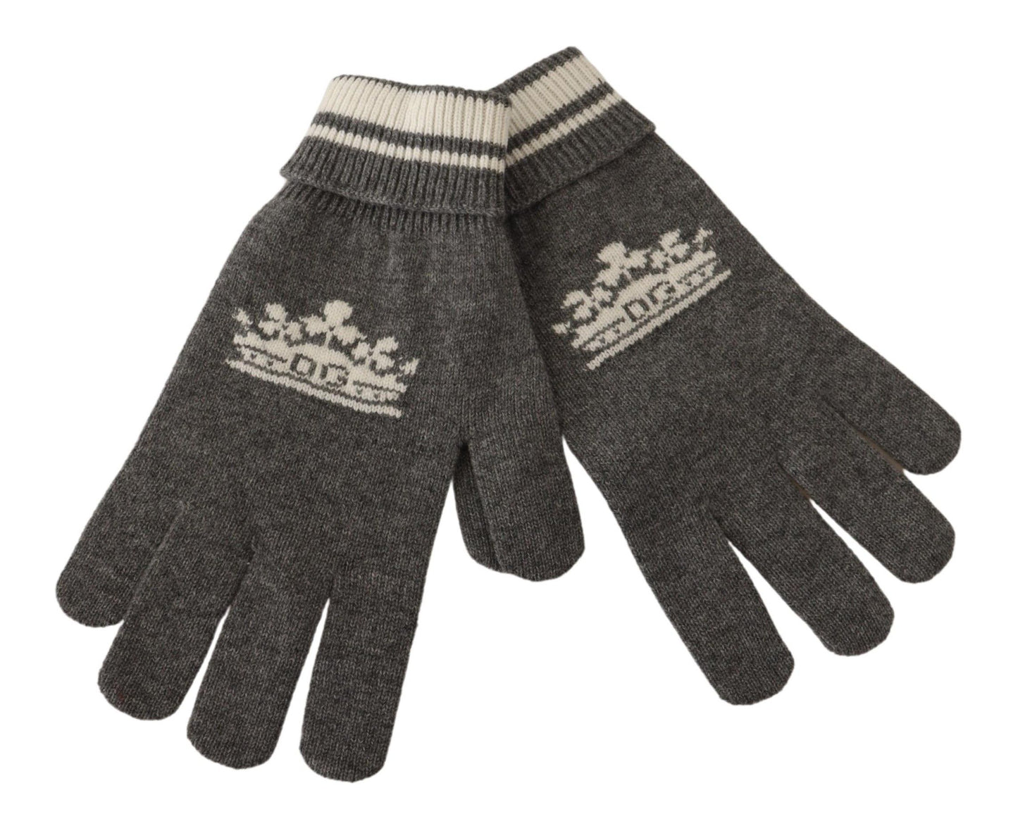 Dolce & Gabbana Elegant Cashmere Gloves with Crown Motifs